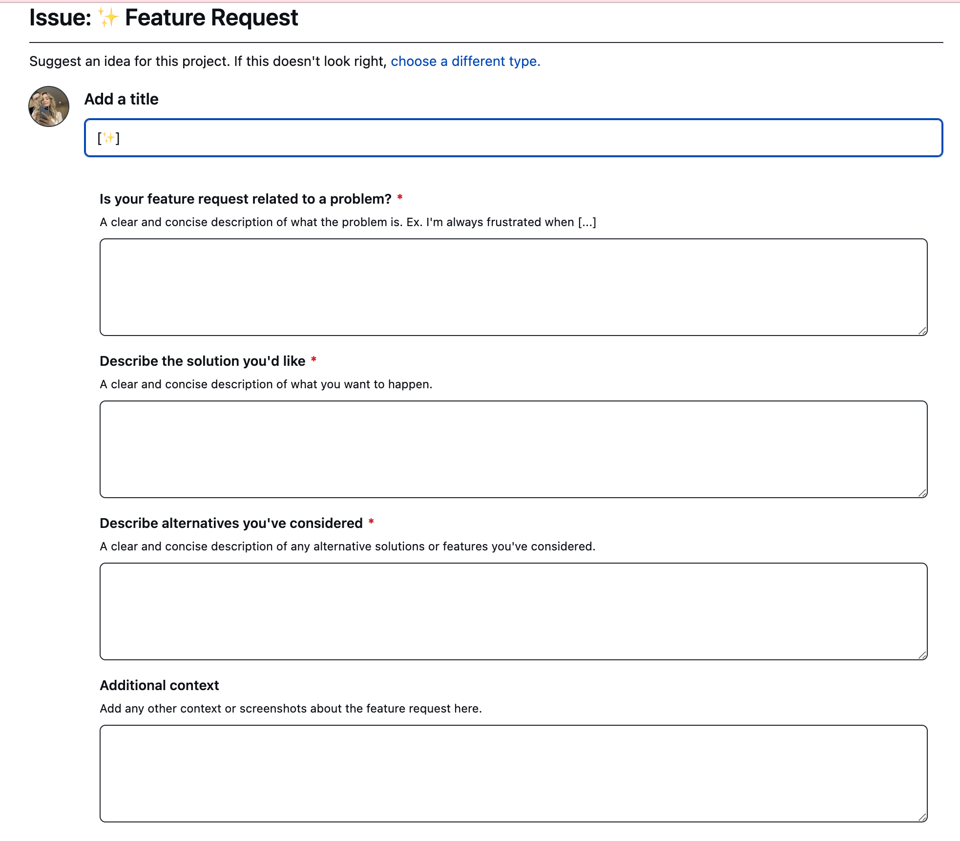 Feature Issue Template